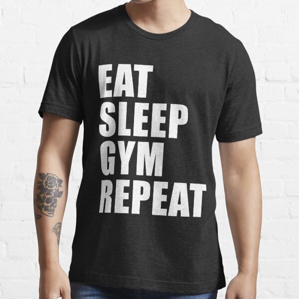 Leichtathletik T-Shirt Eat Sleep Repeat Geschenk Idee Läufer Fitnessstudio 