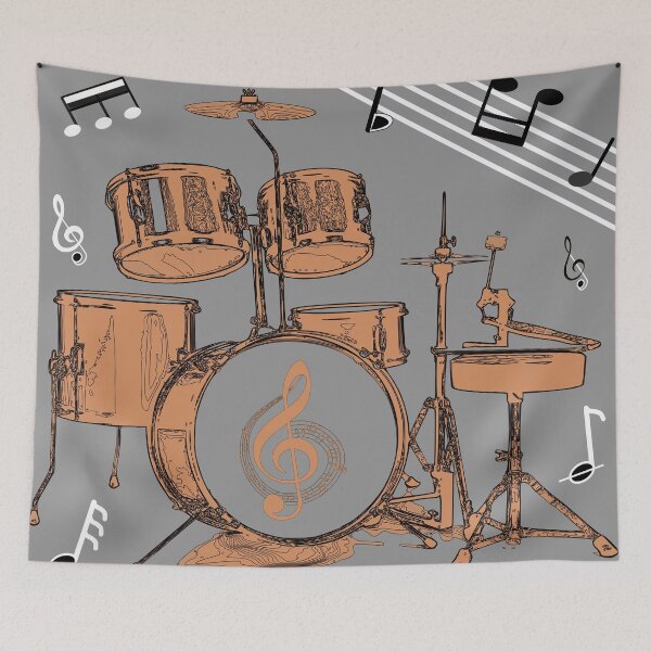 Item preview, Funky Desert Brown Drums on a Light Grey Background Design designed and sold by ThisNThatImages.