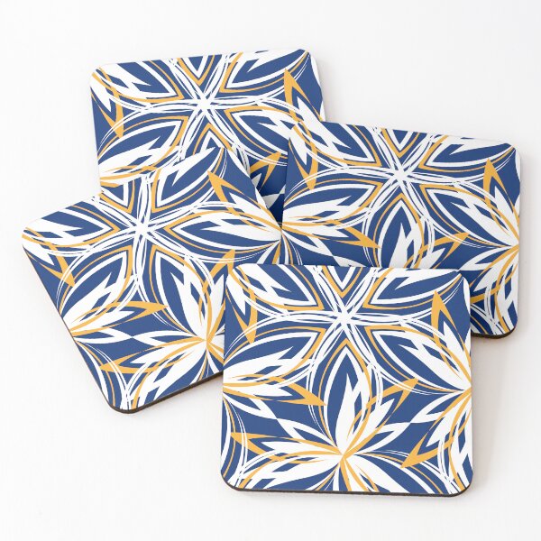 Item preview, abstract petals - navy-white-yellow designed and sold by kobyakov.