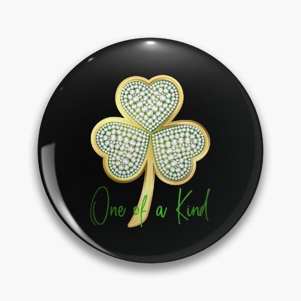 Item preview, “One of a Kind” Diamond Gold Shamrock! (on Black) designed and sold by PawsitiveMum.
