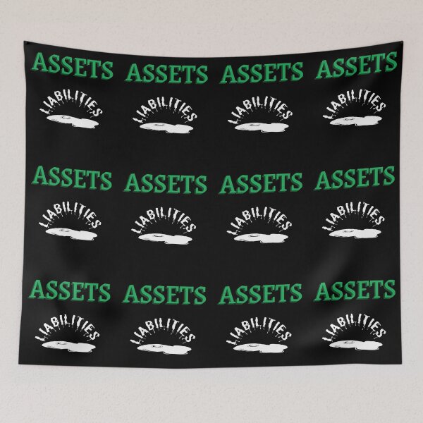 Item preview, Assets over Liabilities-Black Background  designed and sold by Trendi61.