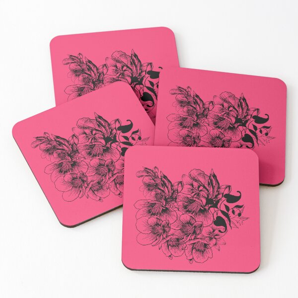 Item preview, Black Swirly Floral Pattern - Pretty Floral Design For Flower Lovers/Botanists designed and sold by haRexia.