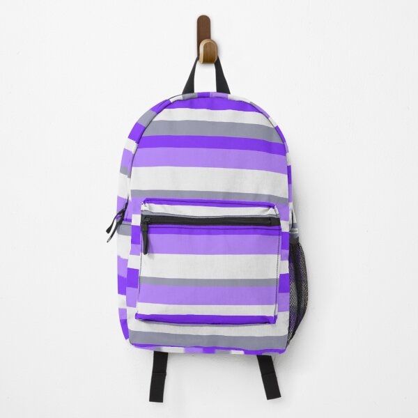 Item preview, Horizontal stripes in dark purple, light purple, gray, and white, doodles, decor, accent pieces, pop of color, wow factor designed and sold by Becky Hunter.