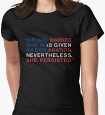 She Was Warned - Nevertheless She Persisted - Red White and Blue Women's Fitted T-Shirt