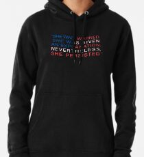 Sudadera con capucha Ella fue advertida - Sin embargo ella persistió - Rojo Blanco y Azul