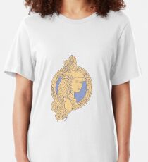 Camiseta ajustada Athena con búho en hombro Circuit Circle Mono Line