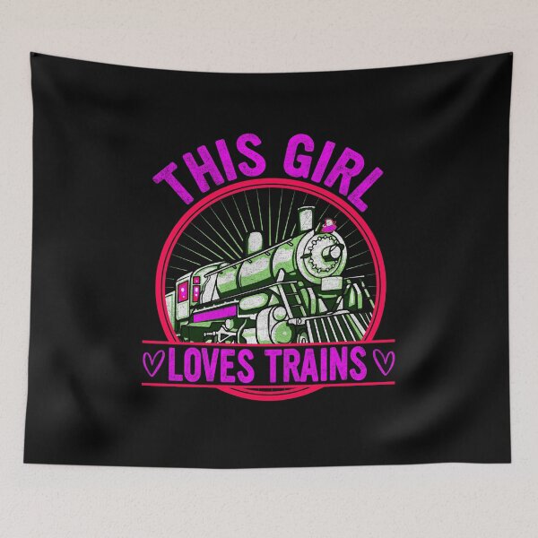 Item preview, This Girl Loves Trains, Steam Engine for a Lady, Woman, Girl  or Girlfriend who also loves Steam Trains designed and sold by TheTrainRoom.