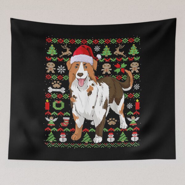 Item preview, Ugly Sweater Christmas Australian Shepherd Dog Santa Pajama  designed and sold by tomekae.
