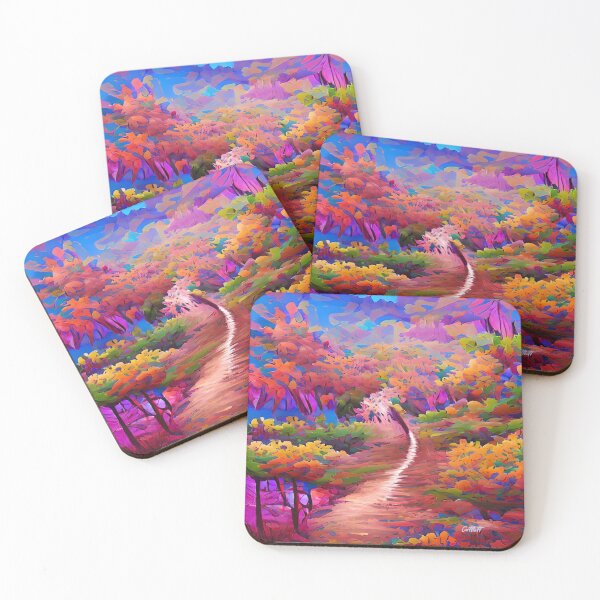 Item preview, Impressionist Modern Abstract Art - Forest - Hiking Trails - Hike - Hiking designed and sold by CattlettArt.