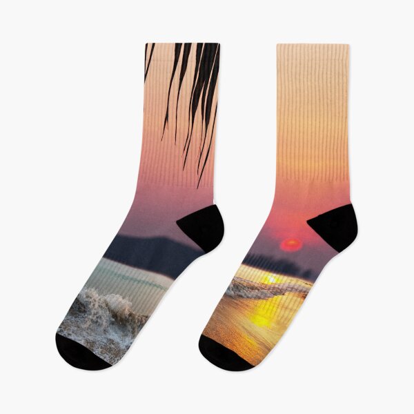 Item preview, Fire Sunset On Water And Palm Trees designed and sold by fouzy.