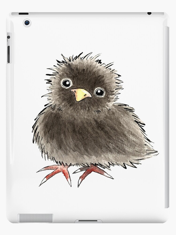 Coque Et Skin Adhesive Ipad Bebe Corbeau Oiseau Noir A L Aquarelle Par Pixelmist Redbubble
