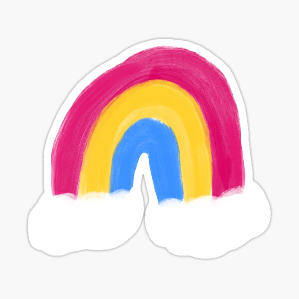"painted pan rainbow" Sticker by heatherlaure Redbubble