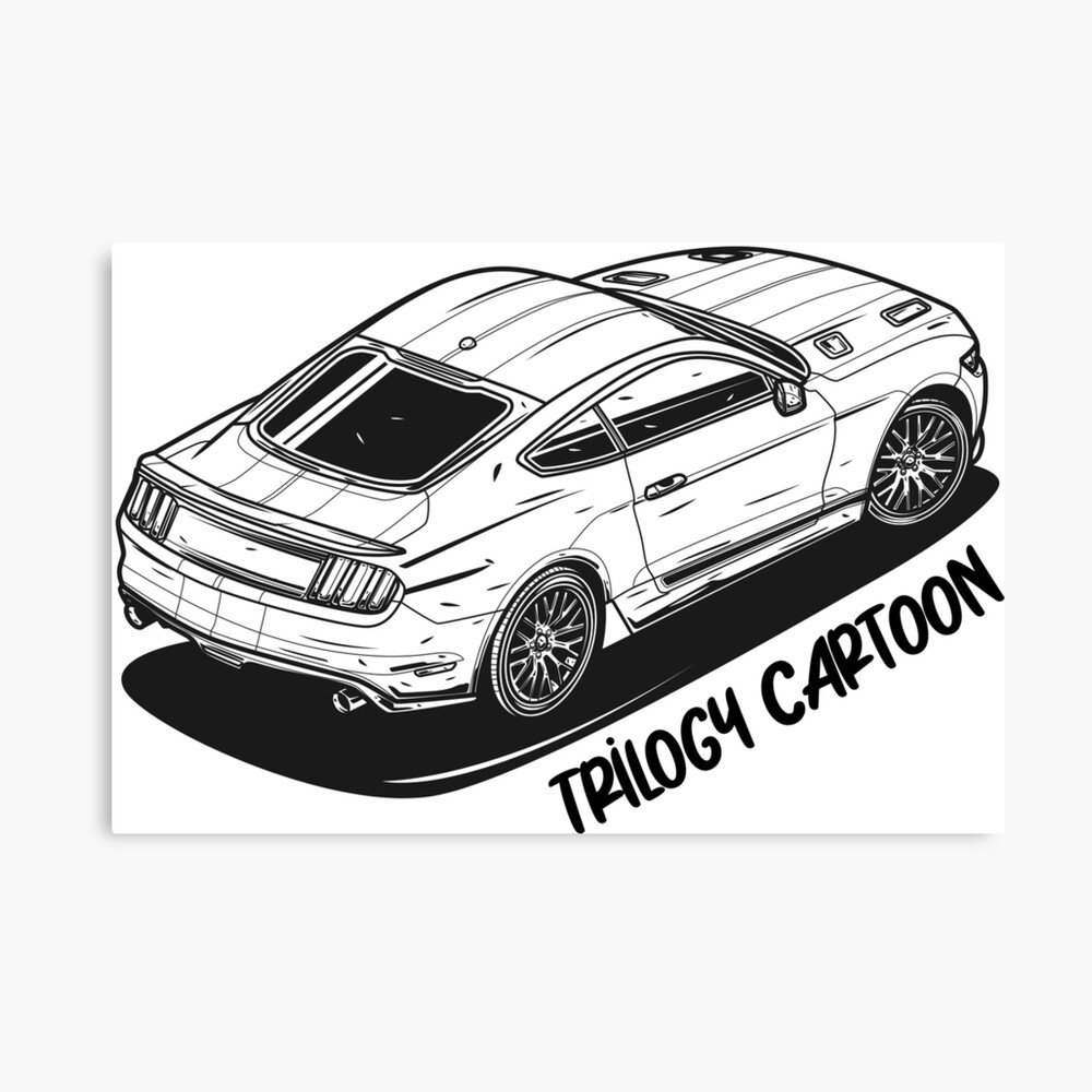 Ford Mustang GT In Cartoon