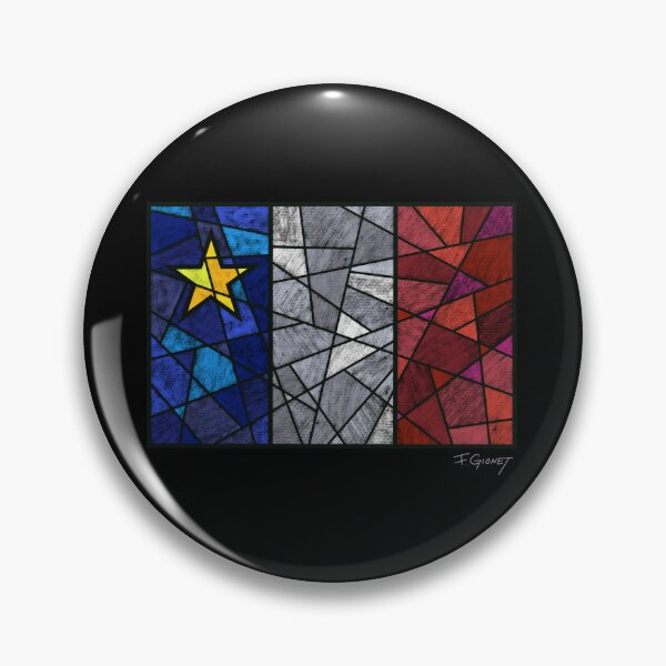Item preview, Acadian flag pastel mosaic - Drapeau acadien mosaïque pastel vitrail designed and sold by ColoursOfFrance.