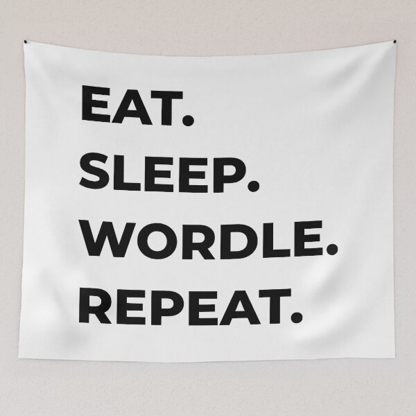 Item preview, EAT SLEEP WORDLE REPEAT caps capital letters fullstop fullstops designed and sold by leiriin.