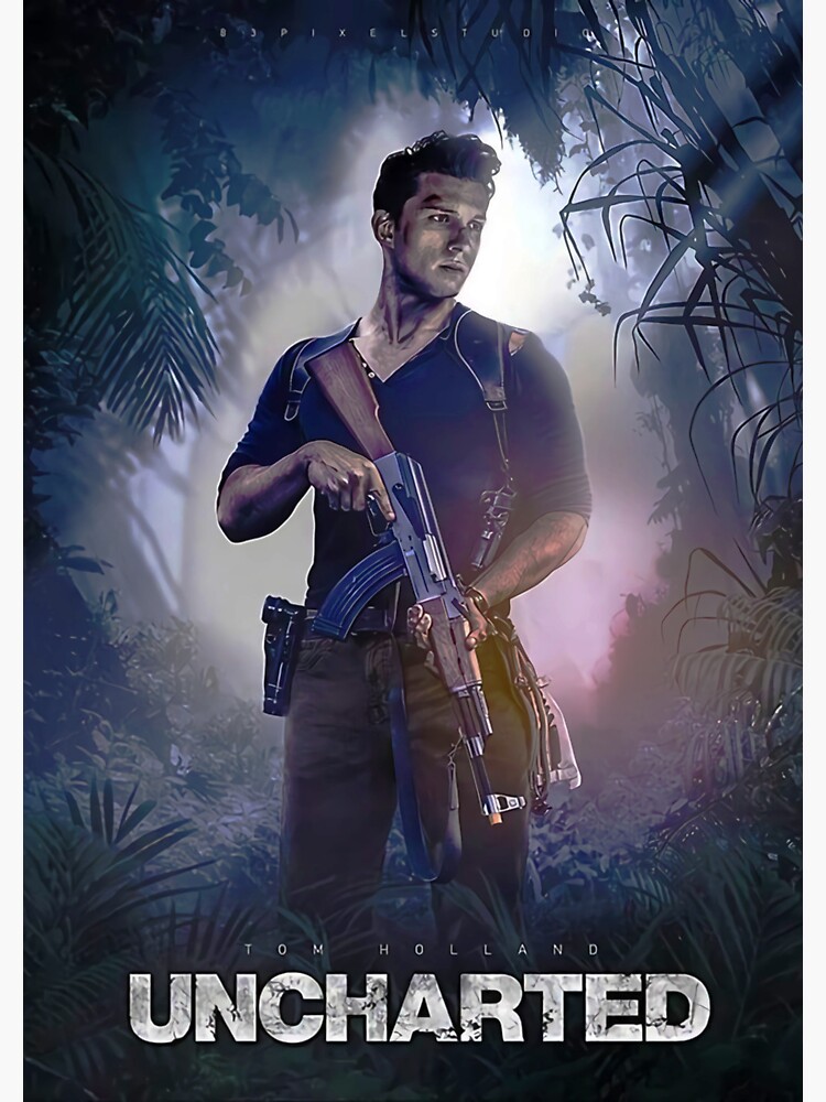 "Uncharted Tom Holland Poster" Sticker for Sale by VernMasten | Redbubble