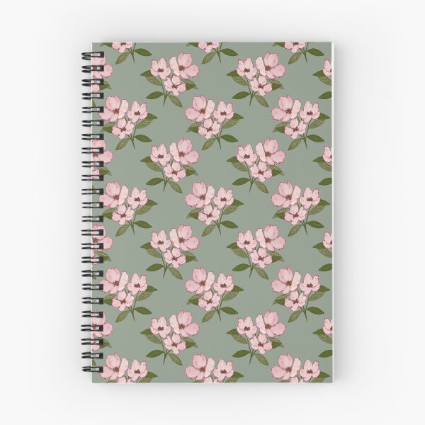 Item preview, Vintage pink floral with green leaves seamless pattern on green background designed and sold by shaminia.