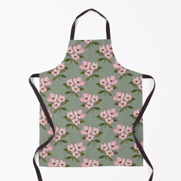 Item preview, Vintage pink floral with green leaves seamless pattern on green background designed and sold by shaminia.