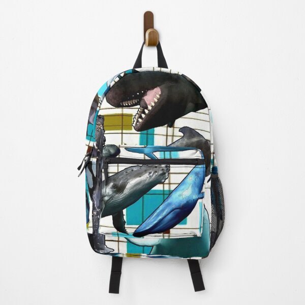 Item preview, RETRO WHALES BLUE designed and sold by ICONIC-SONIC Shop.