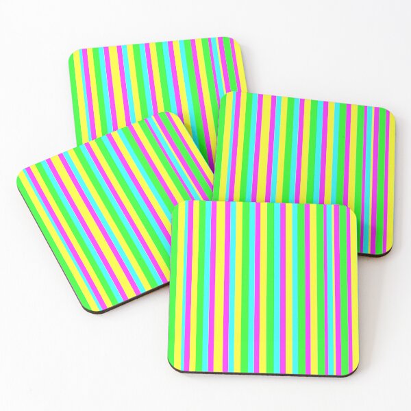 Item preview, Bright Colorful Vertical Stripes: Turquoise, Yellow, Hot Pink, Lime Green. Also available in horizontal stripes. Bright and cheerful decor and accent pieces. Any occasion or for no reason. designed and sold by Becky Hunter.