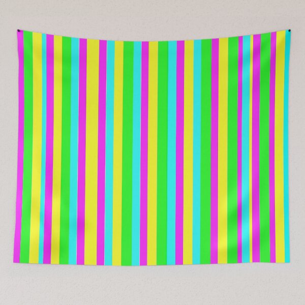 Item preview, Bright Colorful Vertical Stripes: Turquoise, Yellow, Hot Pink, Lime Green. Also available in horizontal stripes. Bright and cheerful decor and accent pieces. Any occasion or for no reason. designed and sold by Becky Hunter.