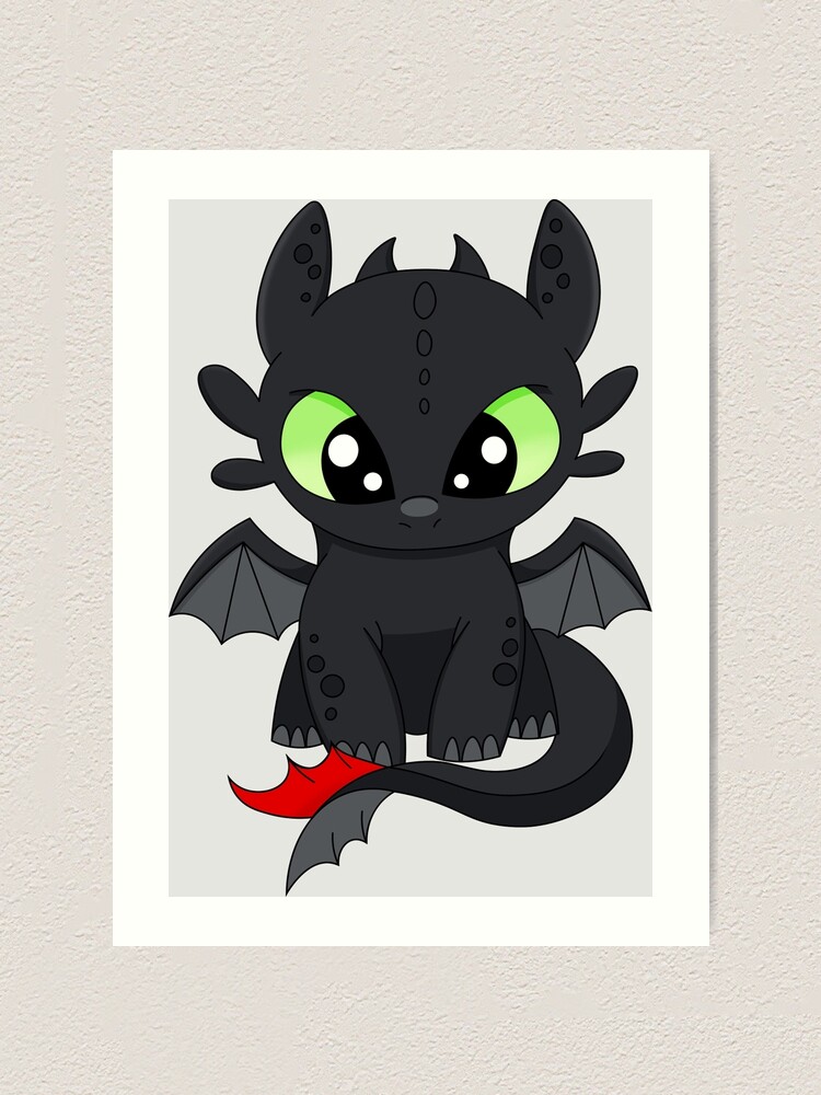 Baby Dragon kids, toothless, dragon night fury, how to train dragon | Art  Print