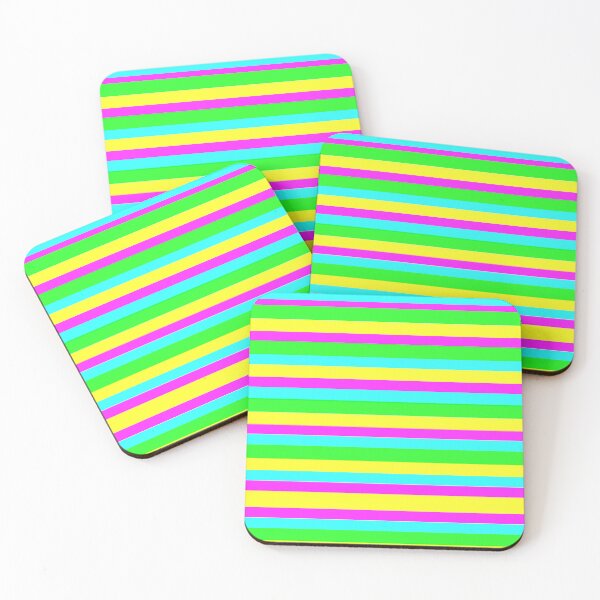 Item preview, Bright Colorful Horizontal Stripes: Turquoise, Yellow, Hot Pink, Lime Green. Also available in vertical stripes. Bright and cheerful decor and accent pieces. Any occasion or for no reason. designed and sold by Becky Hunter.