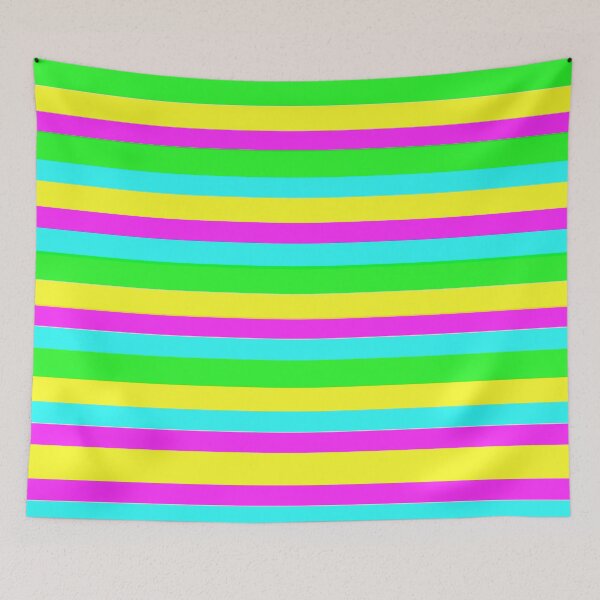 Item preview, Bright Colorful Horizontal Stripes: Turquoise, Yellow, Hot Pink, Lime Green. Also available in vertical stripes. Bright and cheerful decor and accent pieces. Any occasion or for no reason. designed and sold by Becky Hunter.
