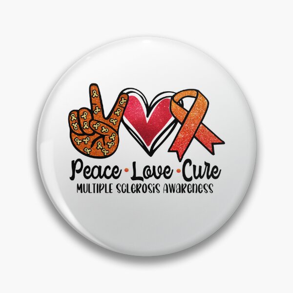 Item preview, Peace Love Multiple Sclerosis Awareness Ribbon designed and sold by AnhDoo.