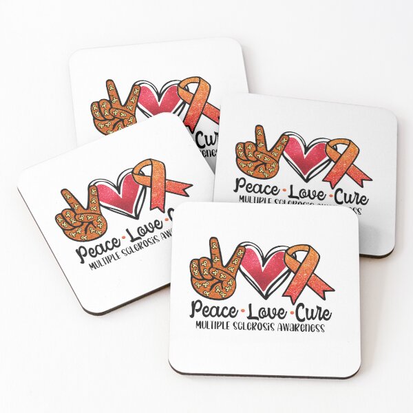 Item preview, Peace Love Multiple Sclerosis Awareness Ribbon designed and sold by AnhDoo.