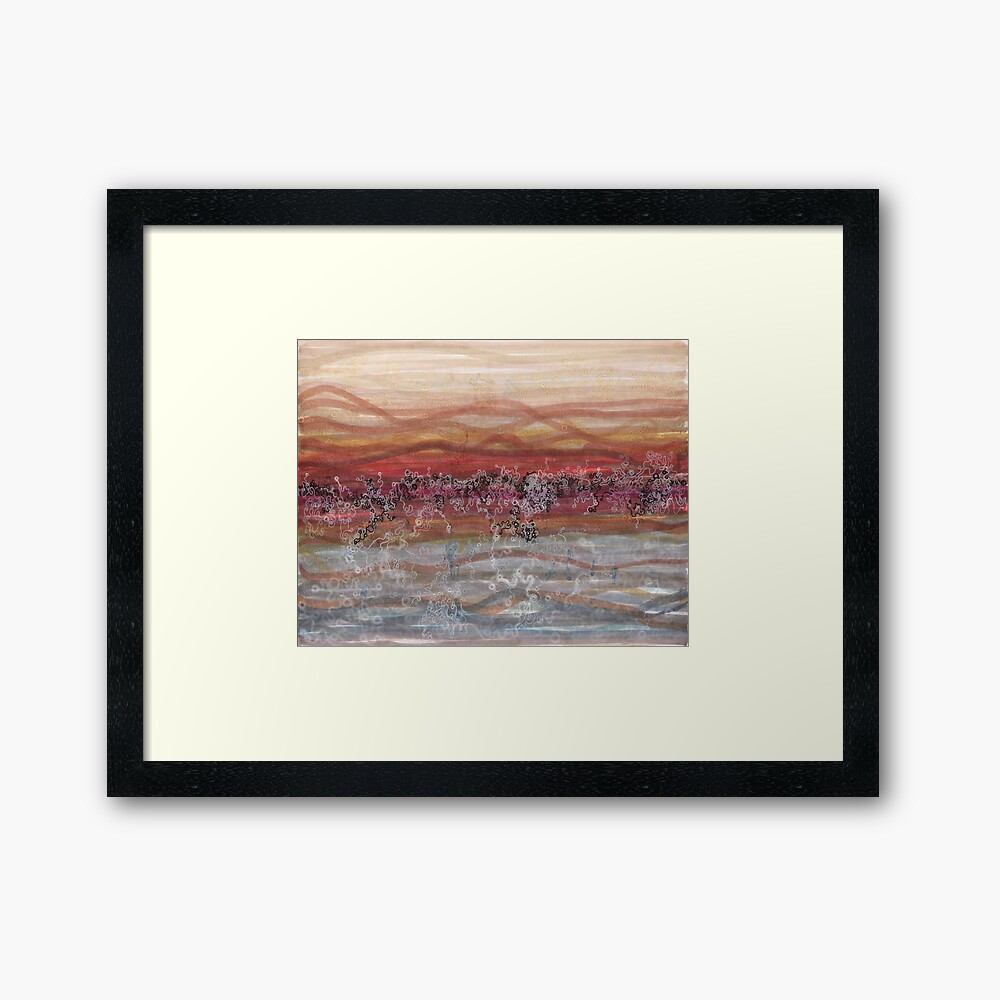 Surface Enrichment, ink drawing on acid free paper Framed Art Print