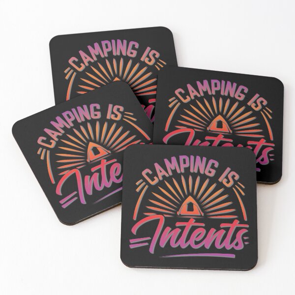 Item preview, Camping is Intents - Funny Camping Puns - Camping is intense for Camping Lovers-Retro Sunset Gradient Color designed and sold by NightGleam.