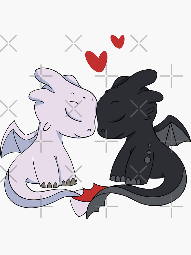 Elektrisk dilemma Jordbær Cute Couple Dragon, my mam and dad, dragon babies, night lights, light fury,  toothless" Sticker for Sale by DariaMiller | Redbubble