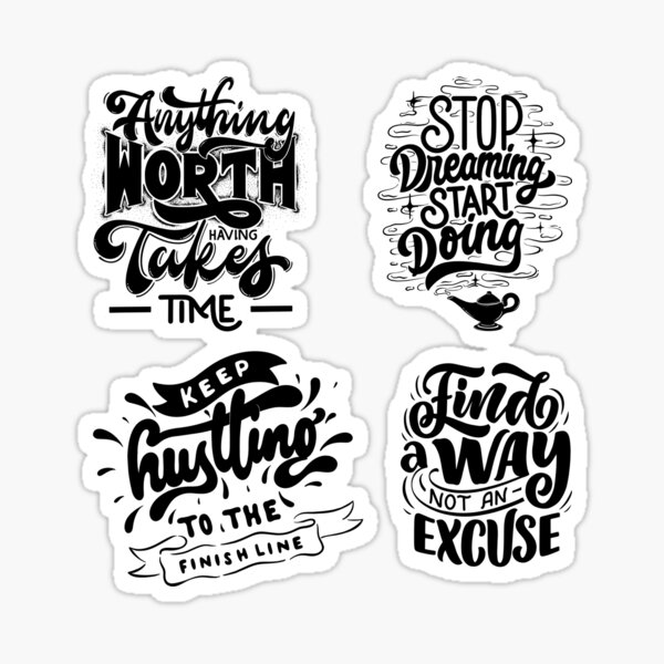 Brights Motivators Stickers Black White & Stylish