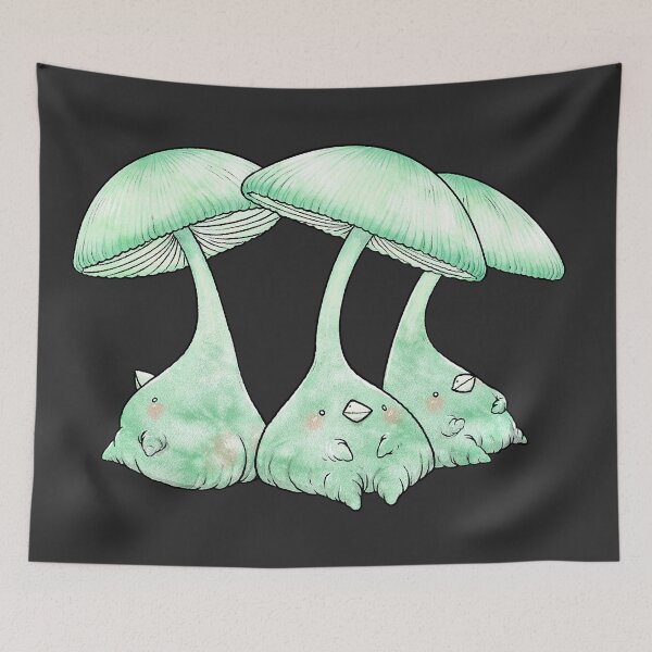 Item preview, A Trio of Glowing Mushrooms Mycena Chlorophos designed and sold by ElfSama.