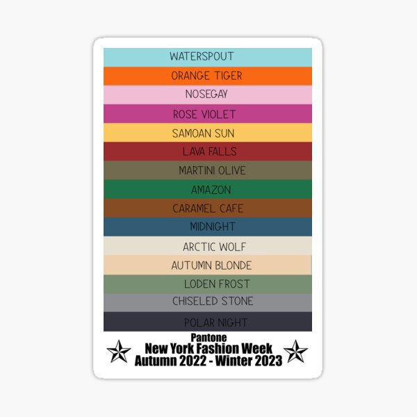 Item preview,  ALL THE COLORS OF NEW YORK FASHION WEEK NAMED- NEW YORK FASHION WEEK  Autumn 2022-Winter 2023 designed and sold by ozcushions.
