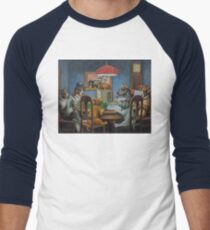 Camiseta ¾ bicolor para hombre Perros jugando D & D