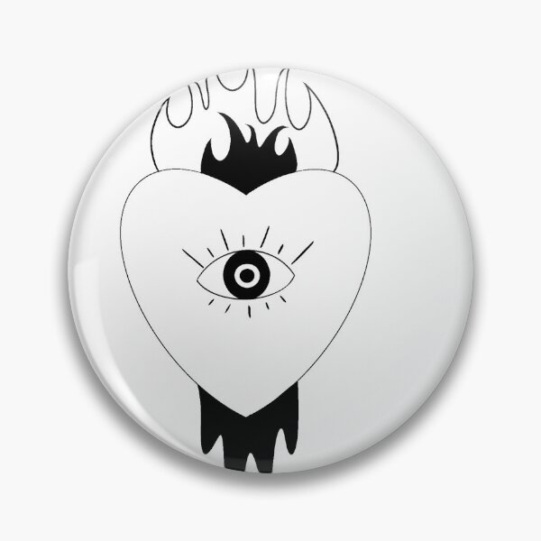 Item preview, Evil Eye in Heart with Flames Sticker designed and sold by kktown.