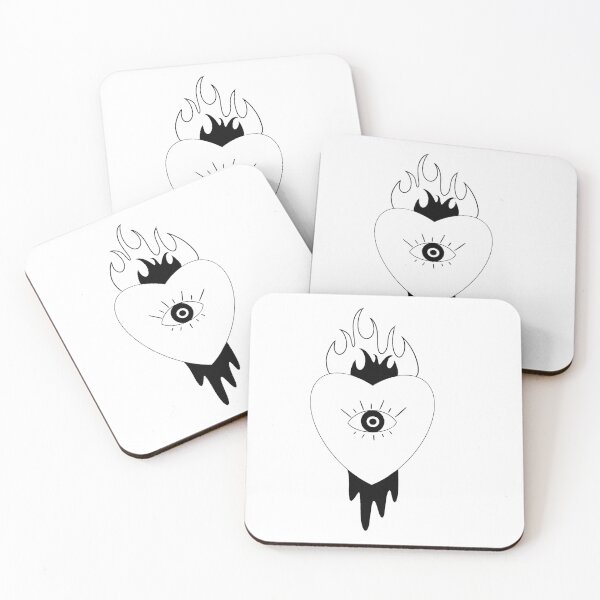 Item preview, Evil Eye in Heart with Flames Sticker designed and sold by kktown.