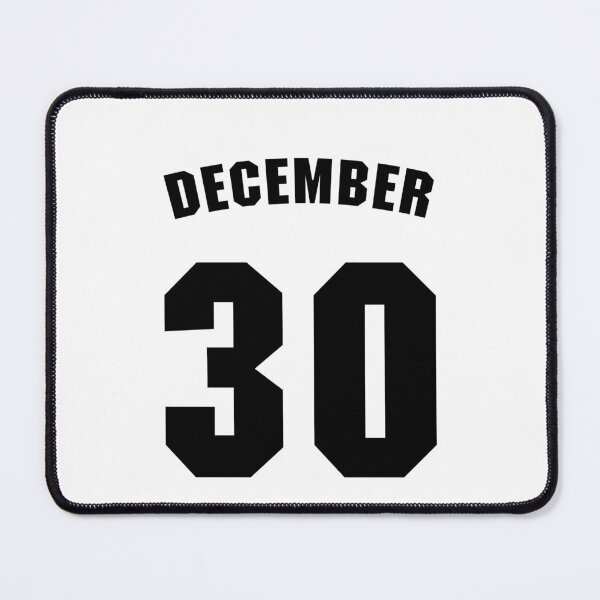 Artikelvorschau, Geburtsdatum 30. Dezember Geburtstagsgeschenk Sportdesign entworfen und verkauft von Panya-Design.