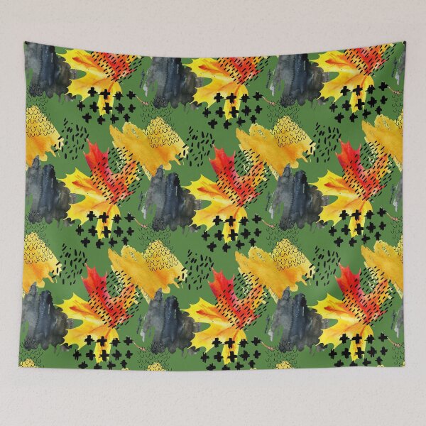 Item preview, Beautiful colorful grape leaves seamless pattern designed and sold by KamoDesigner.