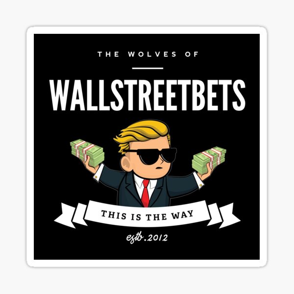 Item preview, The Wolves of Wallstreetbets (Black Square Cut) designed and sold by DesignsByER.