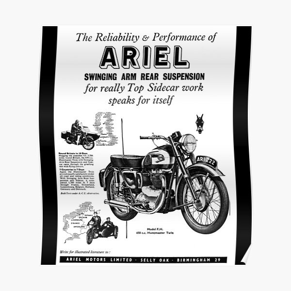 Ariel Arrow Motorcycle Banner Classic Workshop Garage Display show Sign 