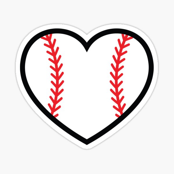 "Baseball Love Heart Softball Love Heart" Sticker for Sale by