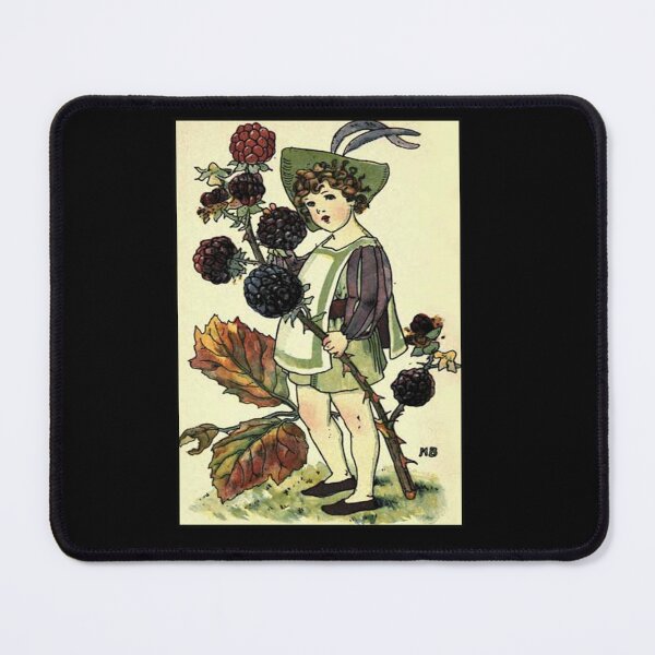 Item preview, Vintage Flower Girl, Blackberry - 1901 Book Illustration designed and sold by MountMercantile.