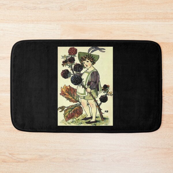 Item preview, Vintage Flower Girl, Blackberry - 1901 Book Illustration designed and sold by MountMercantile.