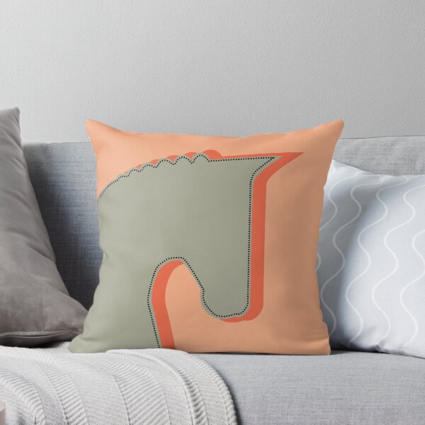 Modern Dressage Horse Head Design Throw Pillow