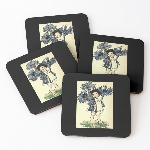 Item preview, Vintage Flower Girl, Cornflower - 1901 Book Illustration designed and sold by MountMercantile.