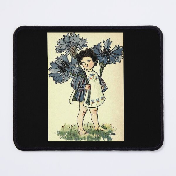 Item preview, Vintage Flower Girl, Cornflower - 1901 Book Illustration designed and sold by MountMercantile.