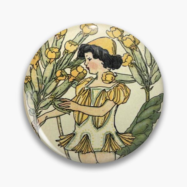 Item preview, Vintage Flower Girl, Cowslip - 1901 Book Illustration designed and sold by MountMercantile.